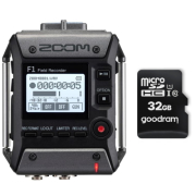 Zoom F1 - dwukanałowy rejestrator audio z mocowaniem do paska BCF-1 (24bit, 96kHz) + karta pamięci Goodram microSD 32GB